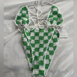 Crochet Green checkered Frankie’s Bikini